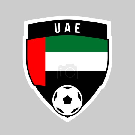 Illustration for Illustration of Shield Team Badge of United Arab Emirates for Football Tournament - Royalty Free Image