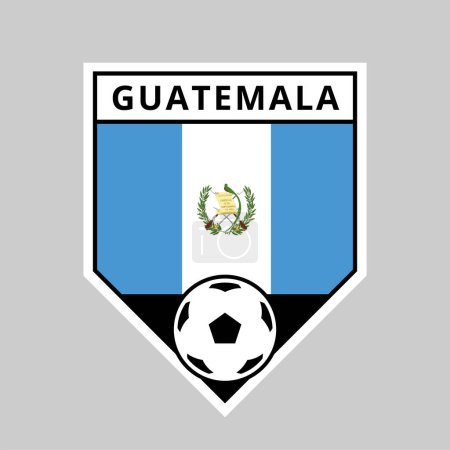 Ilustración de Ilustración de Insignia de Equipo de Escudo Anglado de Guatemala para Torneo de Fútbol - Imagen libre de derechos
