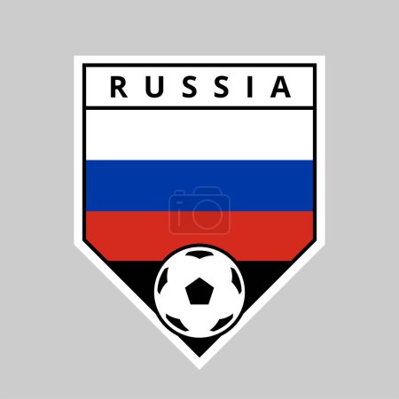 Illustration for Illustration of Angled Shield Team Badge of Russia for Football Tournament - Royalty Free Image