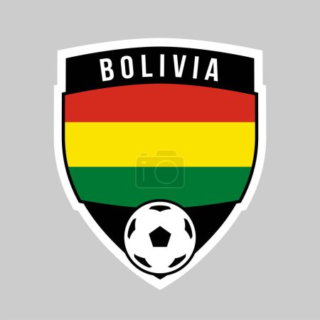 Téléchargez les illustrations : Illustration de l'insigne de l'équipe Shield de Bolivie pour le tournoi de football - en licence libre de droit