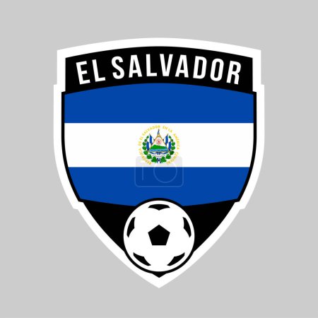 Téléchargez les illustrations : Illustration de l'insigne de l'équipe Shield d'El Salvador pour le tournoi de football - en licence libre de droit