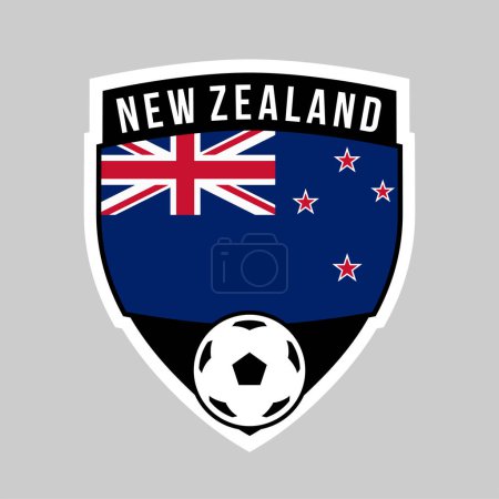 Illustration for Illustration of Shield Team Badge of New Zealand for Football Tournament - Royalty Free Image