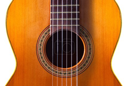 Photo for Spanish guitar and music background.Musical design with acoustic guitar. - Royalty Free Image