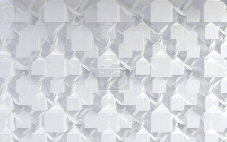 Téléchargez les photos : Conception abstraite Structure polygonale vide.Fond abstrait blanc.Illustration 3d - en image libre de droit