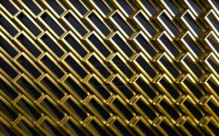Photo for Luxurious and elegant background with bright gold cubes or blocks.3d illustration.Abstract gold color background. - Royalty Free Image
