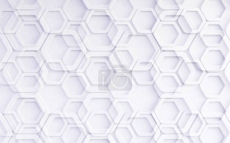 Foto de Patrón de diseño blanco. Hexagones y superficie de la cuadrícula. Fondo geométrico abstracto - Imagen libre de derechos