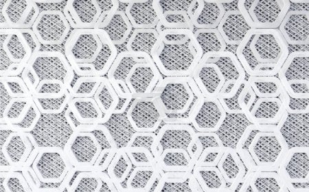 Photo for White design pattern.Hexagons and grid surface.3d illustration.Abstract geometric background. - Royalty Free Image
