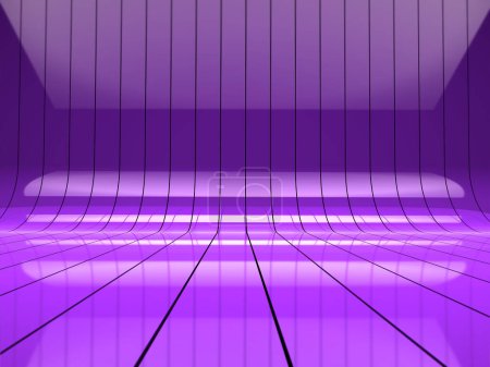 Foto de Superficie abstracta y moderna, espacio vacío.Brillante suelo violeta background.3d ilustración. - Imagen libre de derechos