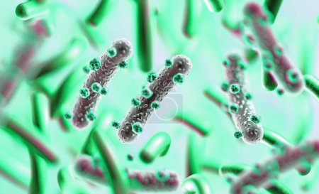 Photo for 3d illustration of microscopic image of a virus or infectious cell.Microbacteria and bacterial organisms.biology and science background-- - Royalty Free Image