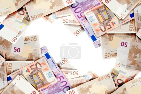 Illustration for Background with many euro banknotes. - Royalty Free Image