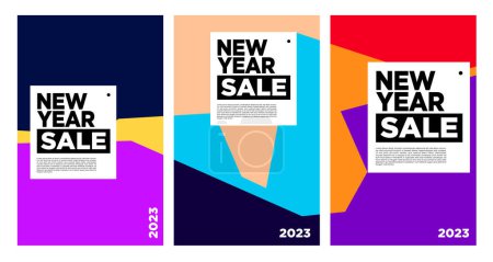 Ilustración de Vector Año Nuevo 2023 Venta con fondo abstracto colorido para el diseño de publicidad de banner - Imagen libre de derechos