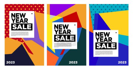 Illustration for Vector New Year 2023 Sale with colorful abstract background for banner advertising design - Royalty Free Image