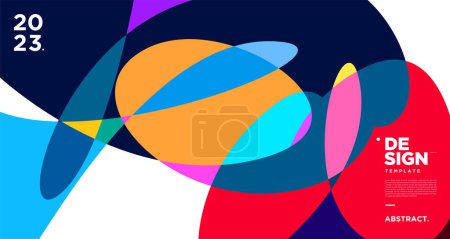 Ilustración de Vector colorido abstracto fluido y fondo geométrico para el año nuevo 2023 diseño - Imagen libre de derechos
