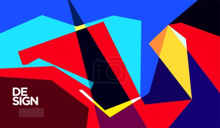 Illustration for Vector flat abstract geometric colorful background design - Royalty Free Image