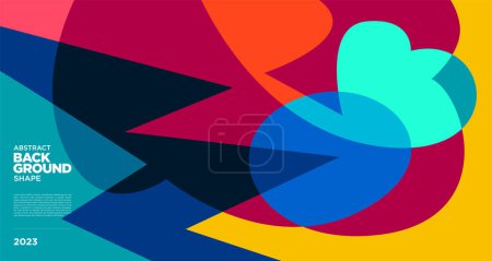 Téléchargez les illustrations : Vector colorful abstract geometric fluid background for banner 2023 design - en licence libre de droit