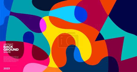 Photo for Vector colorful abstract geometric fluid background for banner 2023 design - Royalty Free Image
