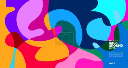 Illustration for Vector colorful abstract geometric fluid background for banner 2023 design - Royalty Free Image