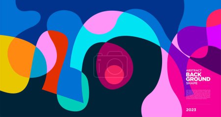 Téléchargez les illustrations : Vector colorful abstract geometric fluid background for banner 2023 design - en licence libre de droit