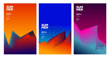 Ilustración de Vector colorful abstract gradient fluid background for summer banner 2023 design - Imagen libre de derechos