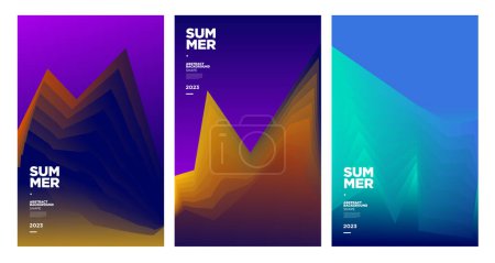 Ilustración de Vector colorful abstract gradient fluid background for summer banner 2023 design - Imagen libre de derechos