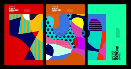 Ilustración de Vector colorido geométrico y fluido fondo abstracto para el diseño de banner de verano - Imagen libre de derechos