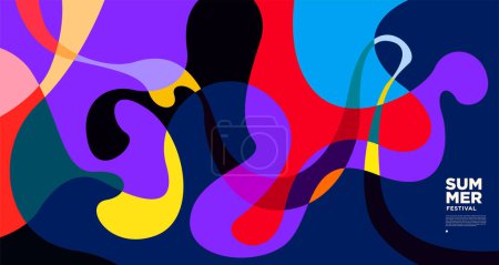 Ilustración de Vector colorido fondo abstracto fluido para el diseño de banner de verano - Imagen libre de derechos