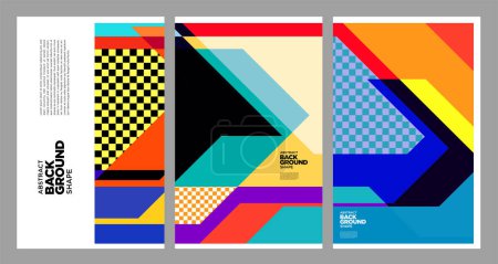 Téléchargez les illustrations : Fond abstrait géométrique vectoriel coloré pour la conception de bannière d'été - en licence libre de droit