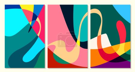 Illustration for Vector colorful abstract fluid and curve background for summer banner design - Royalty Free Image