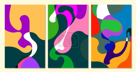 Téléchargez les illustrations : Fond abstrait fluide coloré vectoriel pour le modèle de conception de bannière d'été - en licence libre de droit
