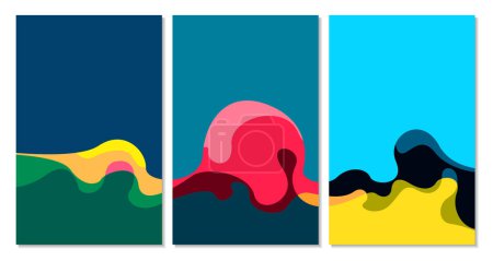 Illustration for Vector colorful fluid abstract background for summer banner design template - Royalty Free Image