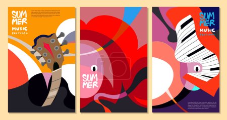Illustration for Vector illustration colorful summer music festival banner design - Royalty Free Image