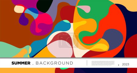 Ilustración de Vector colorido abstracto fluido y fondo geométrico para el verano 2023 diseño - Imagen libre de derechos