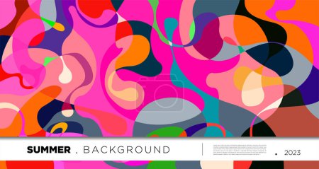 Ilustración de Vector colorido abstracto fluido y fondo geométrico para el diseño de verano - Imagen libre de derechos