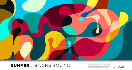 Ilustración de Vector colorido abstracto fluido y fondo geométrico para el verano 2023 diseño - Imagen libre de derechos