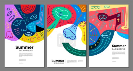 Ilustración de Ilustración de patrón étnico abstracto colorido para banner de vacaciones de verano y diseño de póster - Imagen libre de derechos