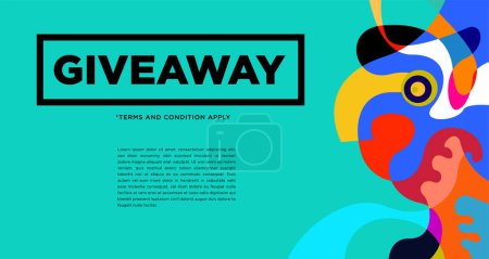 Colorful abstract geometric and fluid banner template for marketing promotion material. Giveaway cash back gift card and member card bonus design templates.