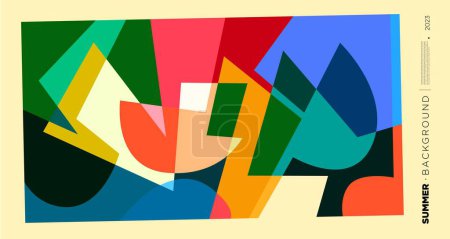 Illustration for Vector abstract colorful dynamic geometric pattern background illustration for summer 2023 design template - Royalty Free Image