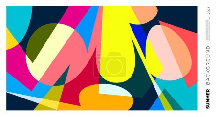 Ilustración de Vector abstracto colorido dinámico patrón geométrico fondo ilustración para el verano 2023 plantilla de diseño - Imagen libre de derechos