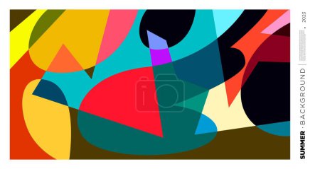 Ilustración de Vector abstracto colorido dinámico patrón geométrico fondo ilustración para el verano 2023 plantilla de diseño - Imagen libre de derechos