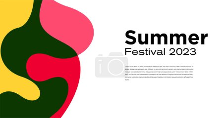 Ilustración de Fondo abstracto líquido colorido del vector para el diseño del festival de verano 2023 - Imagen libre de derechos