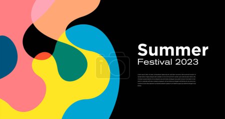 Illustration for Vector Colorful Liquid Abstract Background for Summer Festival 2023 design - Royalty Free Image