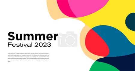 Ilustración de Fondo abstracto líquido colorido del vector para el diseño del festival de verano 2023 - Imagen libre de derechos