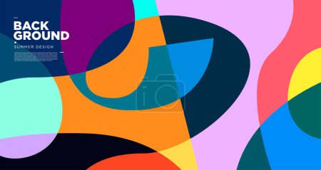 Illustration for Vector Colorful Abstract Fluid Background for Summer Festival 2023 design - Royalty Free Image