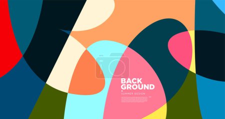 Ilustración de Fondo de fluido abstracto colorido vectorial para el diseño del festival de verano 2023 - Imagen libre de derechos