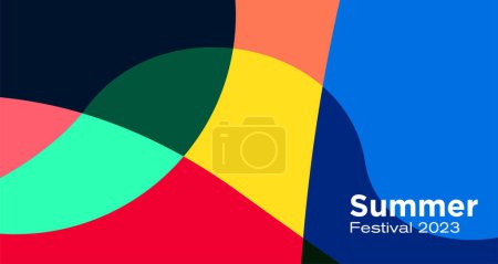 Illustration for Vector colorful abstract fluid background for summer festival 2023 design - Royalty Free Image