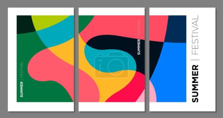 Ilustración de Vector colorful abstract background for summer festival 2023 design template - Imagen libre de derechos