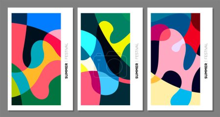 Ilustración de Vector colorful abstract background for summer festival 2023 design template - Imagen libre de derechos