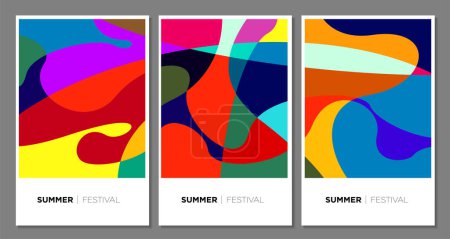 Illustration for Vector colorful abstract background for summer festival 2023 design template - Royalty Free Image