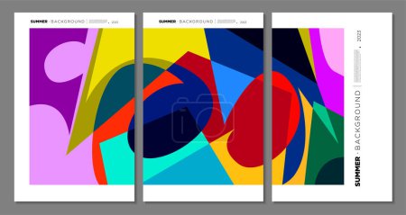 Illustration for Vector Colorful Abstract Geometric and Liquid Background for Summer Festival design - Royalty Free Image