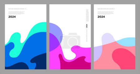 Ilustración de Vector Ilustración líquido colorido y fluido abstracto para la plantilla de banner 2024 diseño - Imagen libre de derechos